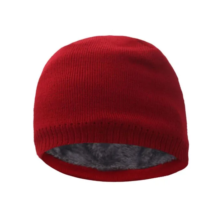 Warm knitted hat - with thick fur inside - unisexHats & Caps