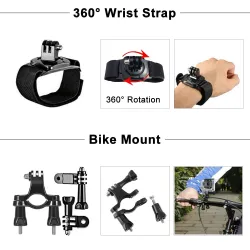 GoPro accessories set - mount - chest strap - tripod adapter - floating gripMounts