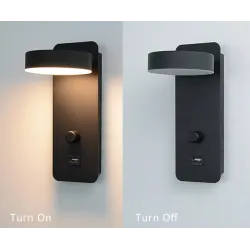 LED wall lamp - dimmable - rotatable head - USB charging - 9WWall lights