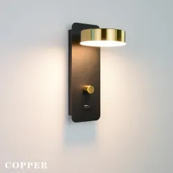 LED wall lamp - dimmable - rotatable head - USB charging - 9WWall lights