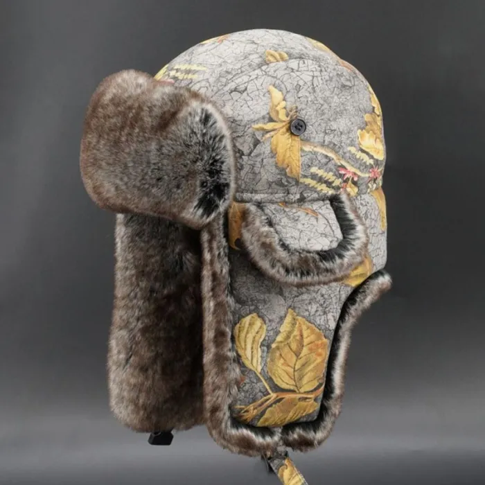 Military warm winter hat - with ears protection - wool / thick fur - Russian ushankaHats & Caps