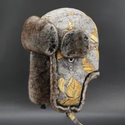 Military warm winter hat - with ears protection - wool / thick fur - Russian ushankaHats & Caps