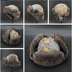 Military warm winter hat - with ears protection - wool / thick fur - Russian ushankaHats & Caps