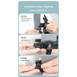 360 degree rotary backpack clip - for GoPro HeroMounts