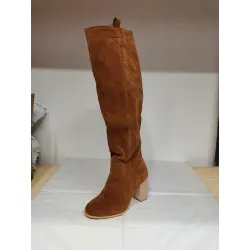Knee height suede boots - thick heelBoots