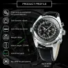 JARAGAR - automatic mechanical watch - 3 sub-dial - leather strapWatches