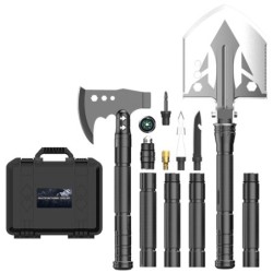 Multifunction folding shovel - survival axe kit - military - camping - tactical - self-defense - garden tool - 99cmGarden