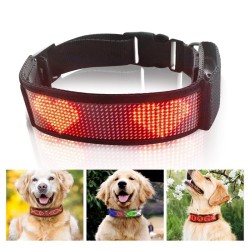 Cats / dogs collar - LED - Bluetooth - digital interactive scrolling lightCollar & Leads