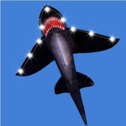 Black shark kite - with LED lightsKites