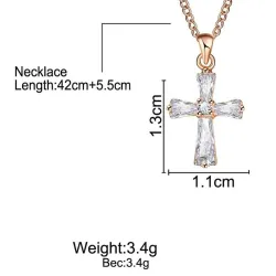 Crystal cross shaped pendant - with necklaceNecklaces