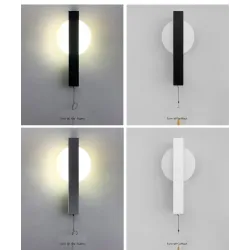 Modern LED wall lamp - with switch - round - square - 6WWall lights