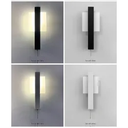 Modern LED wall lamp - with switch - round - square - 6WWall lights
