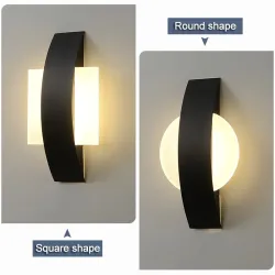 Modern LED wall lamp - square / round - 4WWall lights