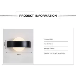 Modern LED wall lamp - square / round - 4WWall lights