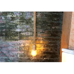 Industrial pipe - vintage wall lamp with hemp ropeWall lights