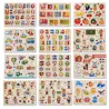 Montessori wooden puzzle with handles - educational toyEducational