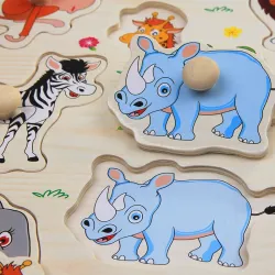 Montessori wooden puzzle with handles - educational toyEducational