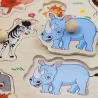 Montessori wooden puzzle with handles - educational toyEducational