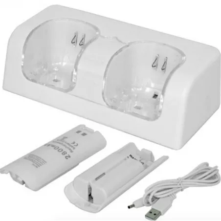 Wii Controller dual USB charger with 2x 2800mAh batteriesWii & Wii U