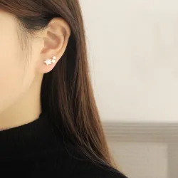 Silver triple star - earringsEarrings