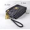 Small clutch bag - triple zipper - wrist strap - dots patternBags