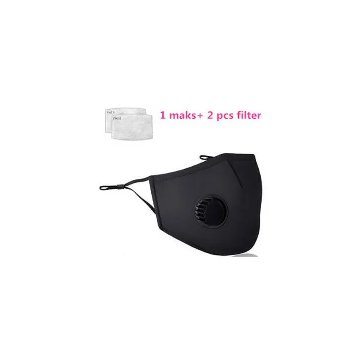 Protective face / mouth mask - PM25 activated carbon filter - air valve - reusableMouth masks