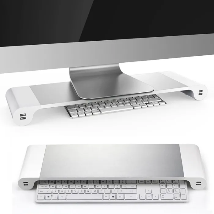 Aluminum monitor / computer stand - with 4 USB portsStands