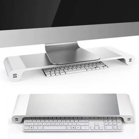 Aluminum monitor / computer stand - with 4 USB portsStands