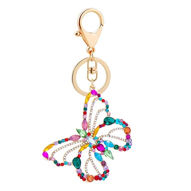Hollow out crystal butterfly - keychainKeyrings