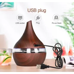 Ultrasonic Air humidifier - essential oils diffuser - LED - USB - 300mlHumidifiers