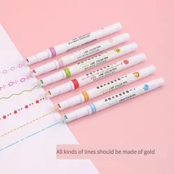 Artistic pen - curved lines marker - roller pen with patterns - 3 piecesPens & Pencils
