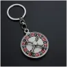 Spinning Russian roulette - rotatable round keychainKeyrings