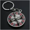 Spinning Russian roulette - rotatable round keychainKeyrings