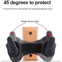 Wall mounted guitar bracket - non-slip - with auto lockGuitars