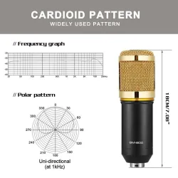 BM800 - dynamic condenser microphone - wired - with shock mount - tripodMicrophones