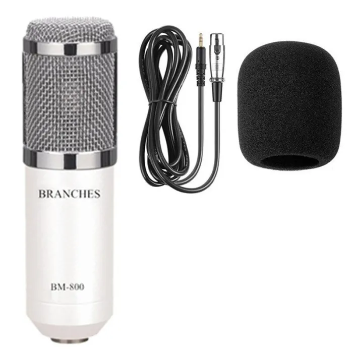 BM800 - dynamic condenser microphone - wired - with shock mount - tripodMicrophones