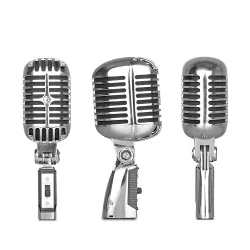 Vintage style microphone - dynamic vocal - with standMicrophones
