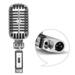 Vintage style microphone - dynamic vocal - with standMicrophones