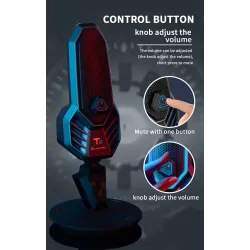 RGB gaming condenser microphone - cardioid - with stand - USBMicrophones