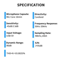 RGB gaming condenser microphone - cardioid - with stand - USBMicrophones
