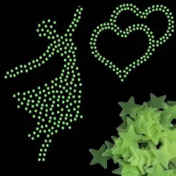 Glow-in-the-dark stars - wall / ceiling stickers - 3cm - 50 piecesDecoration