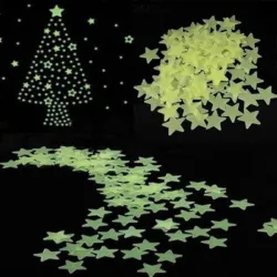 Glow-in-the-dark stars - wall / ceiling stickers - 3cm - 50 piecesDecoration