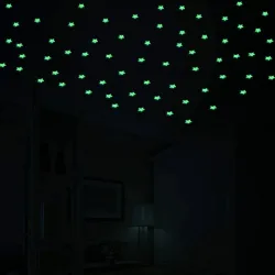 Glow-in-the-dark stars - wall / ceiling stickers - 3cm - 50 piecesDecoration