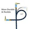 35mm jack AUX audio cable - male to male - 90 degree - right angleCables