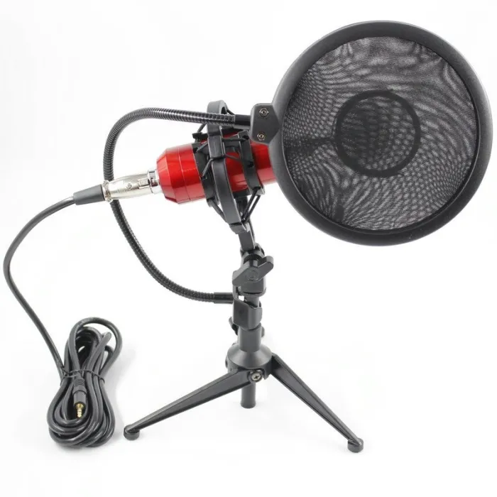 BM8000 - wired recording condenser - microphone - shock mount - stand - 3.5mm plugMicrophones