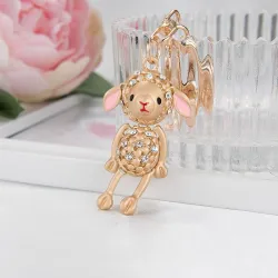 Gold sheep - with crystals - keychainKeyrings