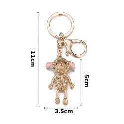 Gold sheep - with crystals - keychainKeyrings