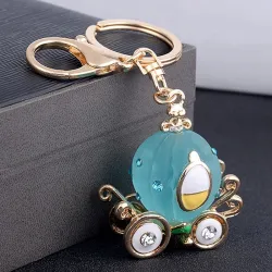 Crystal pumpkin carriage - keychainKeyrings