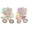 Crystal kitten on a bicycle - keychainKeyrings