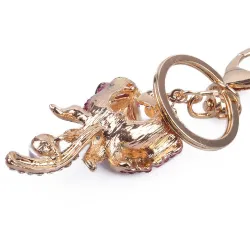 Crystal rose with pearl - keychainKeyrings